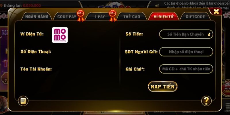 Cách giải quyết nạp tiền TOP88 nhưng không cộng trong tài khoản Hình thức nạp qua ví Momo rất được ưa chuộng